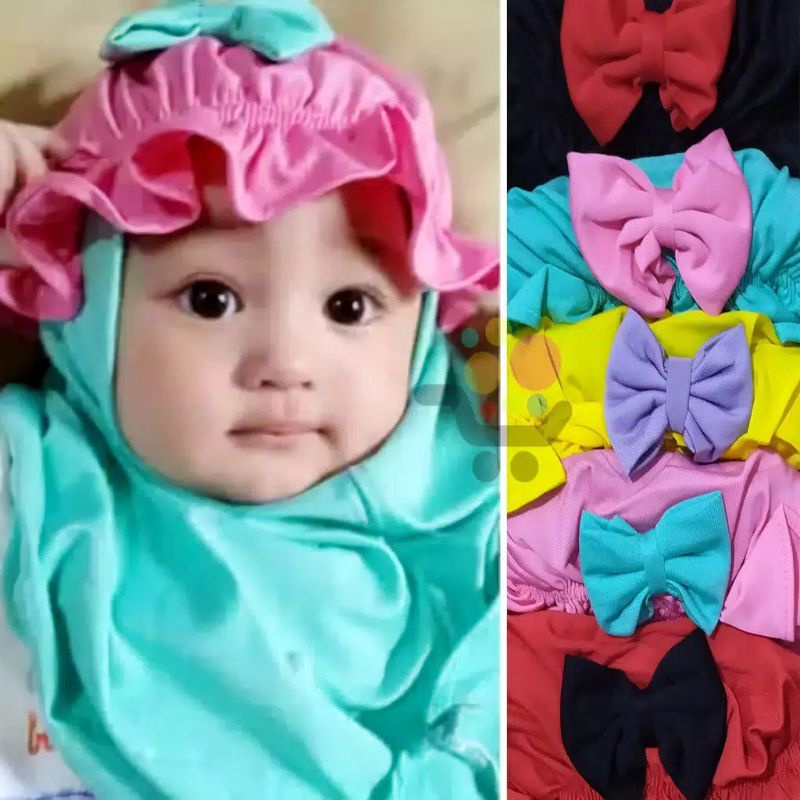 COD Hijab Anak / Kerudung Anak / Jilbab Anak / Turban Anak / Turban Bayi / Kerudung Bayi Varian Topi Rumbai Cantik Bahan Adem Melar Tidak Sakit