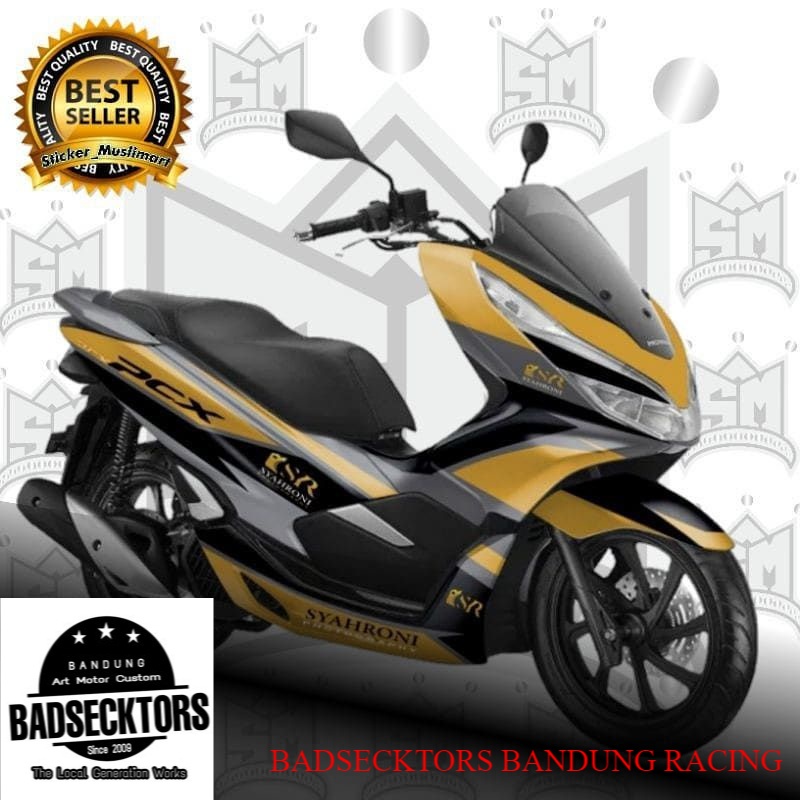 STICKER DECAL HONDA PCX GOLD SILVER keren