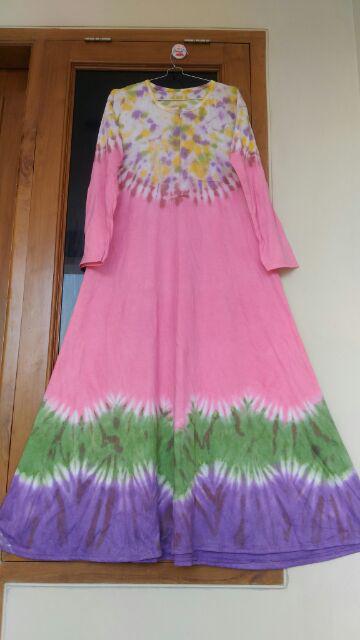 Gamis Kaos Pelangi Ratulia Pri Ziray Batik Jumbo Premium