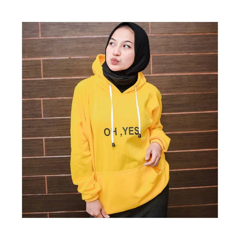 Oh Yes Hoodie || Sweater wanita || Sweater Hoodie murah #OYH