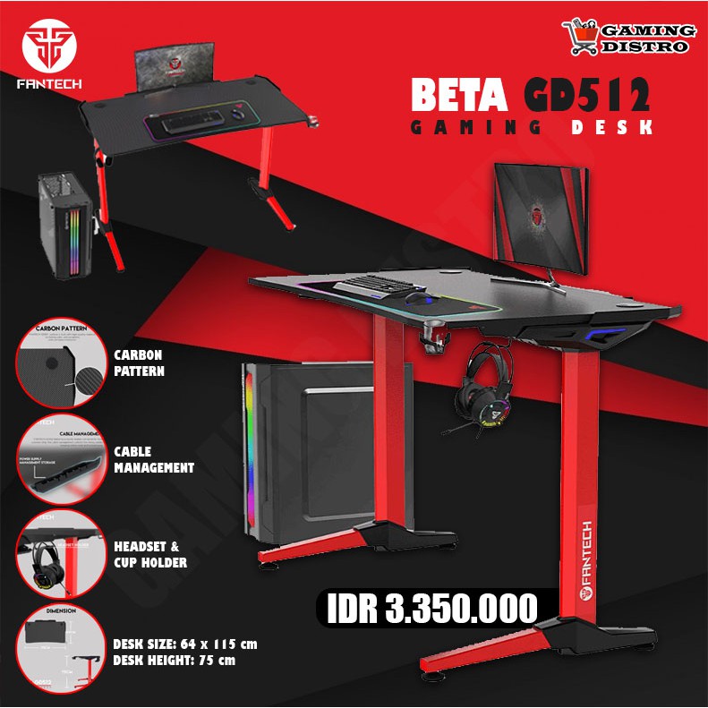  Fantech  Gaming  Desk Beta GD512 Meja  Komputer Fantech  