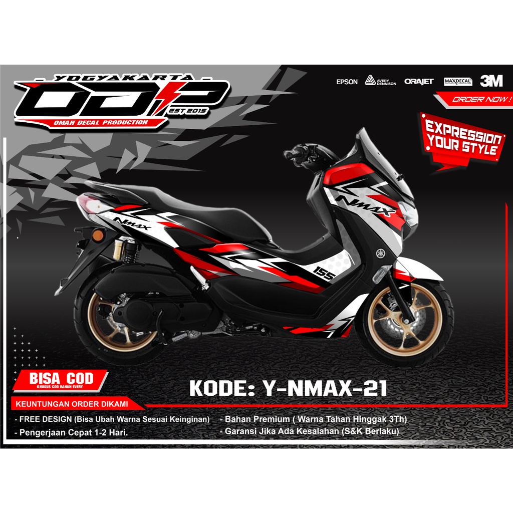 VARIASI aksesoris stiker decal NMAX 2020 full body dekal striping YAMAHA new NMAX baru sticker motor