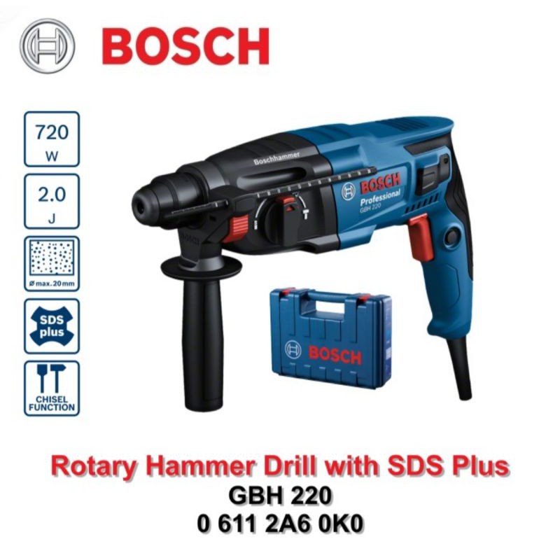 Bor & Bobok Bosch GBH 220 SDS Plus Rotary Hammer Drill
