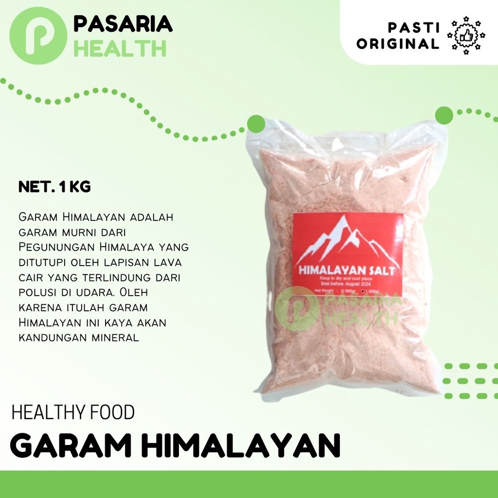 

GARAM HIMALAYA 1kg/Natural Himalayan Pink Salt/Himsalt Asli/Original 1kilogram
