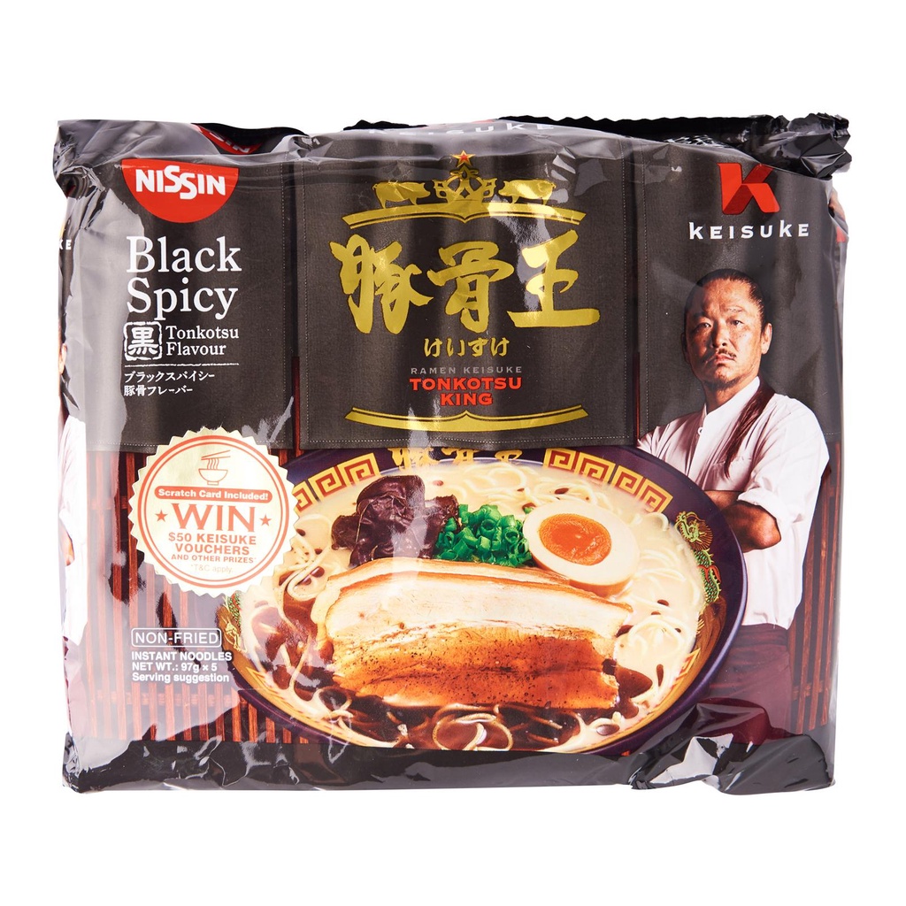 

Nissin Keisuke Tonkotsu King Black Spicy Instant Ramen 5 x 95 Gram