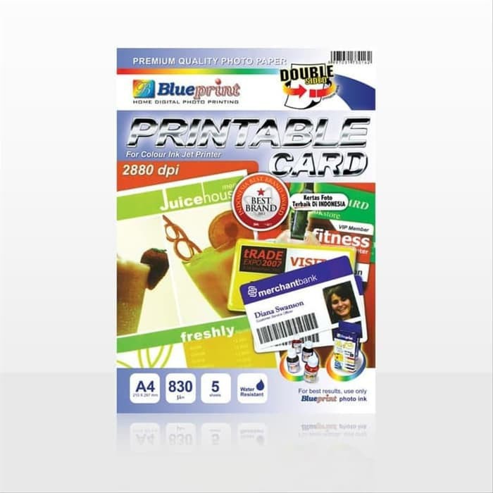 

Printable Id Card Putih Blueprint Isi 5 Double Side