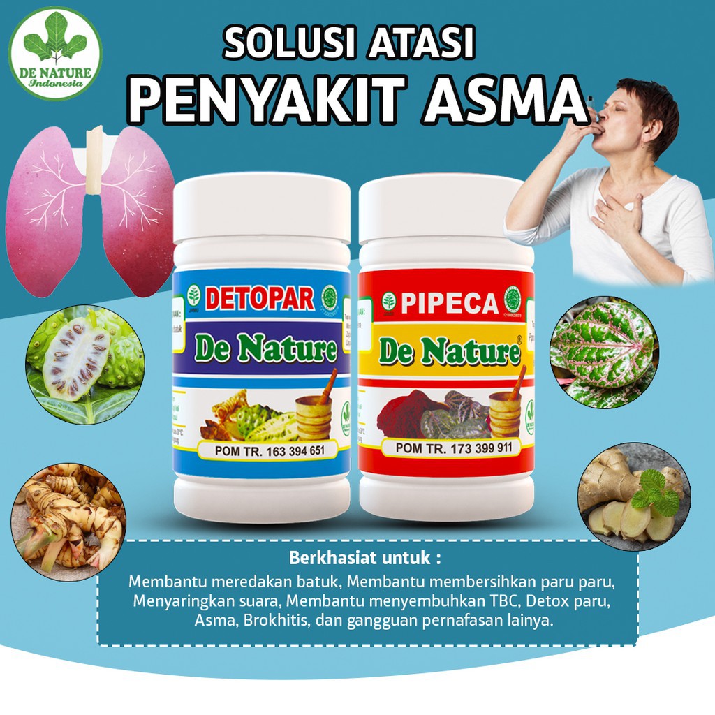 Jual Paket Obat Paru Paru Asma Batuk Bronchitis Tbc Isk Herbal Denature Detopar Pipeca