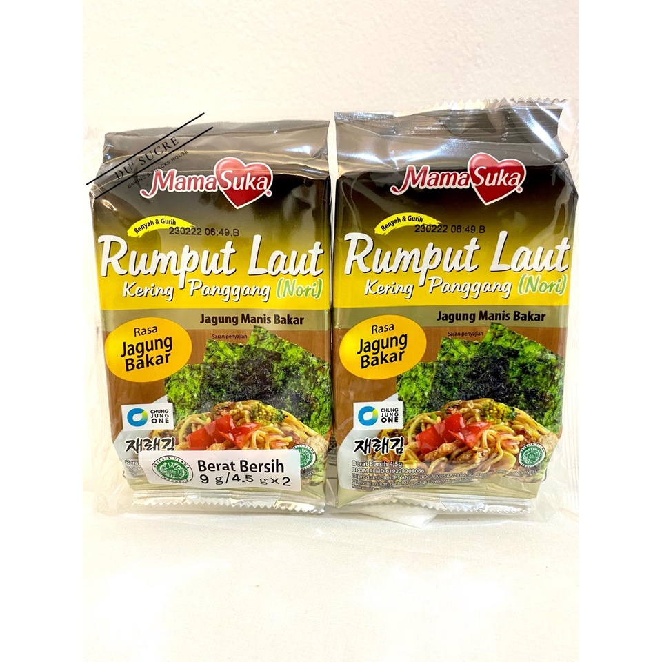 

Mamasuka Rumput Laut Nori Korea Original / Pedas /Sapi panggang / Jagung bakar / Salted egg