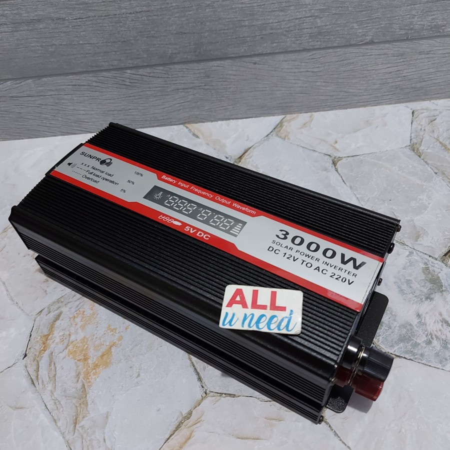 COD POWER INVERTER SUNPRO LED 3000W PI-3000 DC 12V TO AC 220V