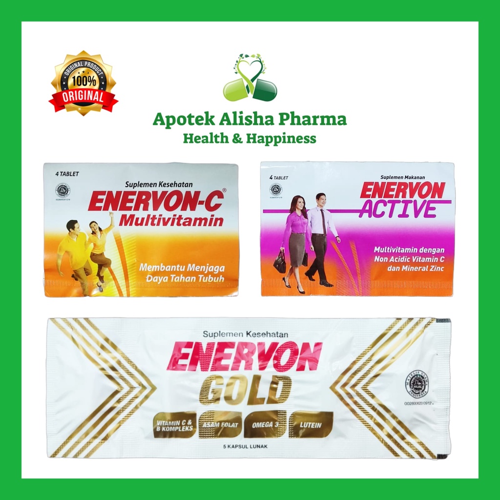 Enervon C Tablet (Strip 4tablet) Enervon Active (Strip 4tablet) - Enervon Aktif Tablet / Enervon-C / Multivitamin Mineral / Daya Tahan Tubuh