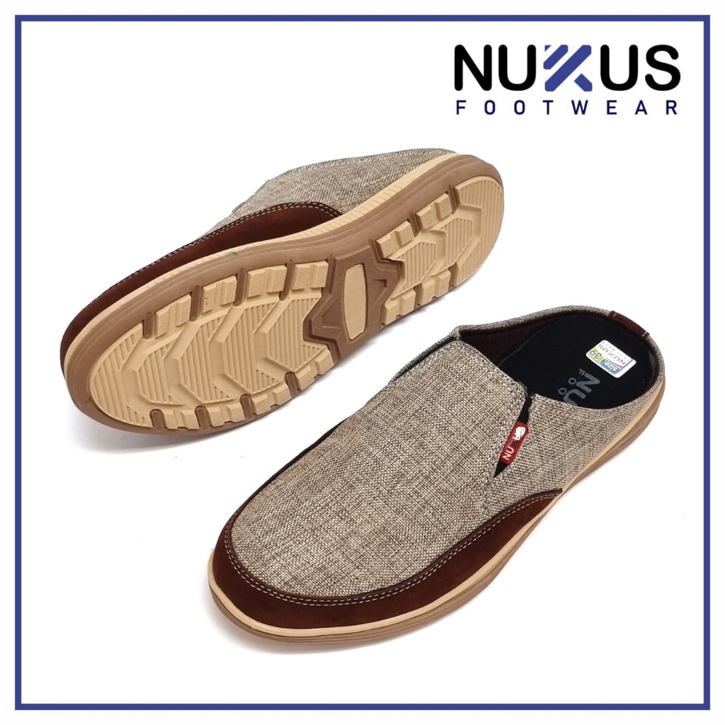 Nukus Sandal Selop Pria Kasual Bustong Krem - NK K 01 JH