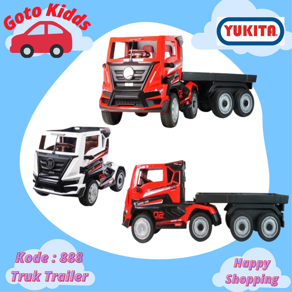 Mainan Mobilan Aki Truk Trailer Anak Mobil Aki Yukita 888 Maenan Anak