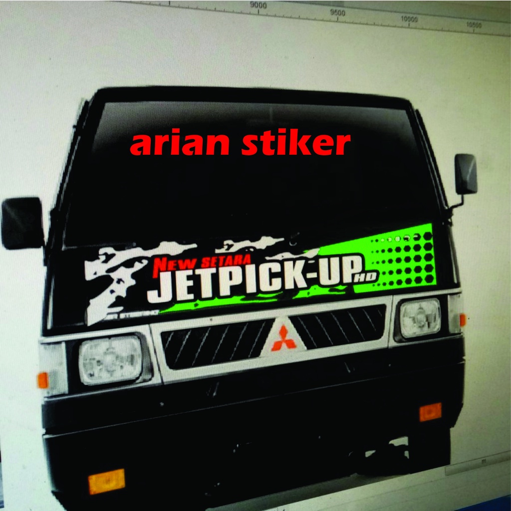 Stiker Kap Dpan Mobil Pick Up Stiker Cutting Jet Pick Up Stiker Mobil Pick Up L300 Colt T120SS Carry
