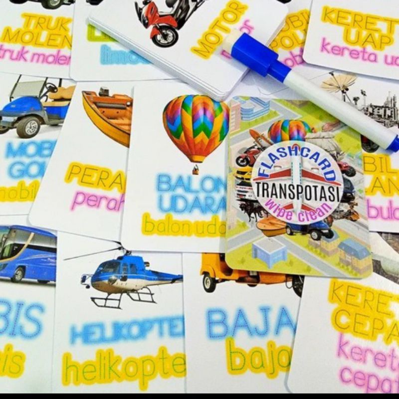 

Mainan Edukasi Flashcard Tema Transportasi Kendaraan - Flash Card Anak