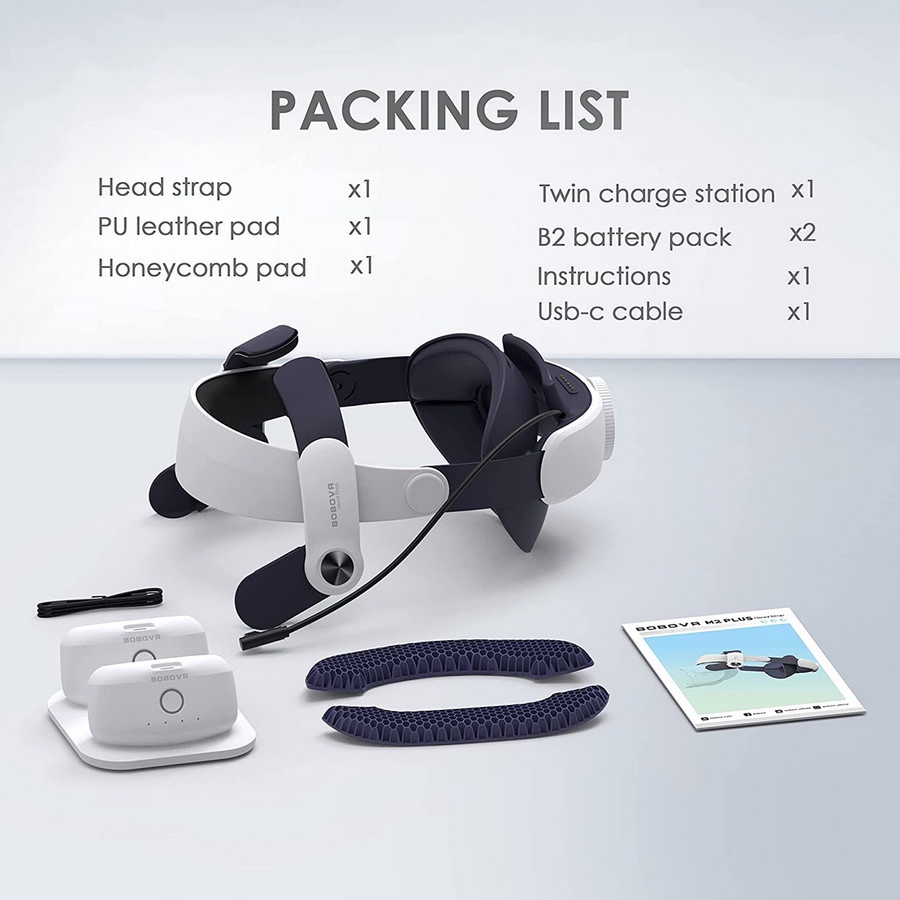 BOBOVR M2 Plus Reduce Press Adjustment Head Strap For Oculus Quest 2