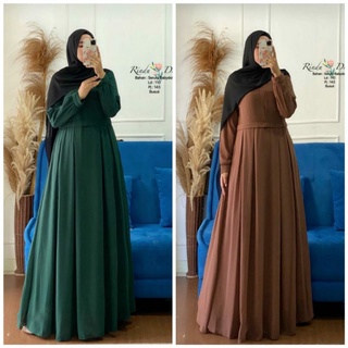 Model Busana Muslim 2019: Model Dress Brokat Kombinasi Sifon