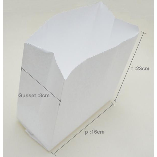 Kantong Kertas - Paper Bag - Putih Polos Kantong Gorengan