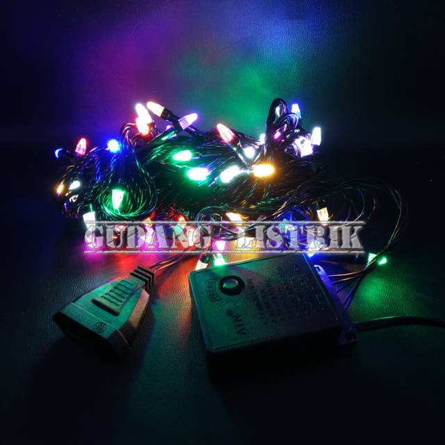  Lampu  Tumbrl LED Seri Natal Hias Kelap Kelip ATN Kabel 