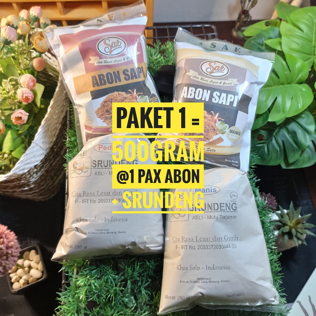 

PAKET 1 - @1 pax (Abon + Srundeng) ASLI Solo