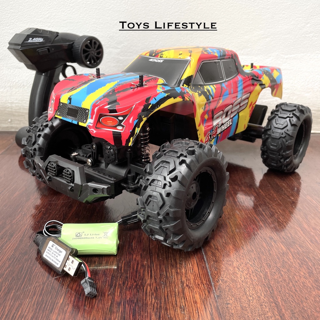 Mainan Mobil Remote Control Rc Rock Crawler Sand Monster Military Truck Offroad Besar 4Wd 1:10