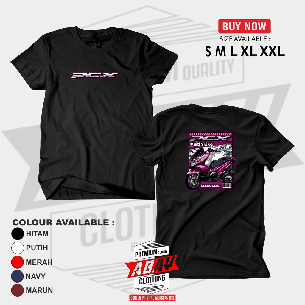 Kaos Sablon Baju Otomotif Motor Honda All New PCX 160 Katun Combed 30s