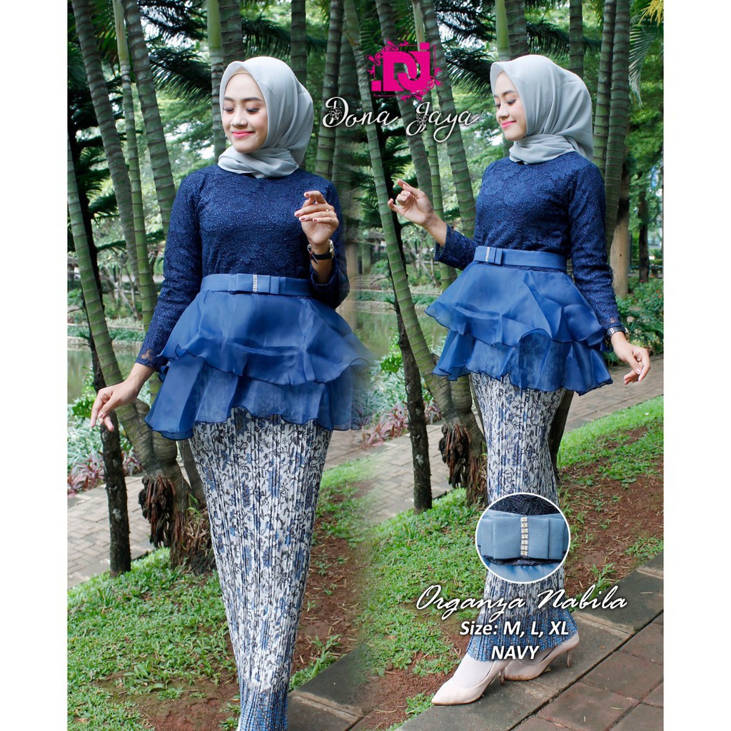 Set kebaya brukat kombinasi / kebaya brukat organza / brukat / organza / pakaian wanita /fashion