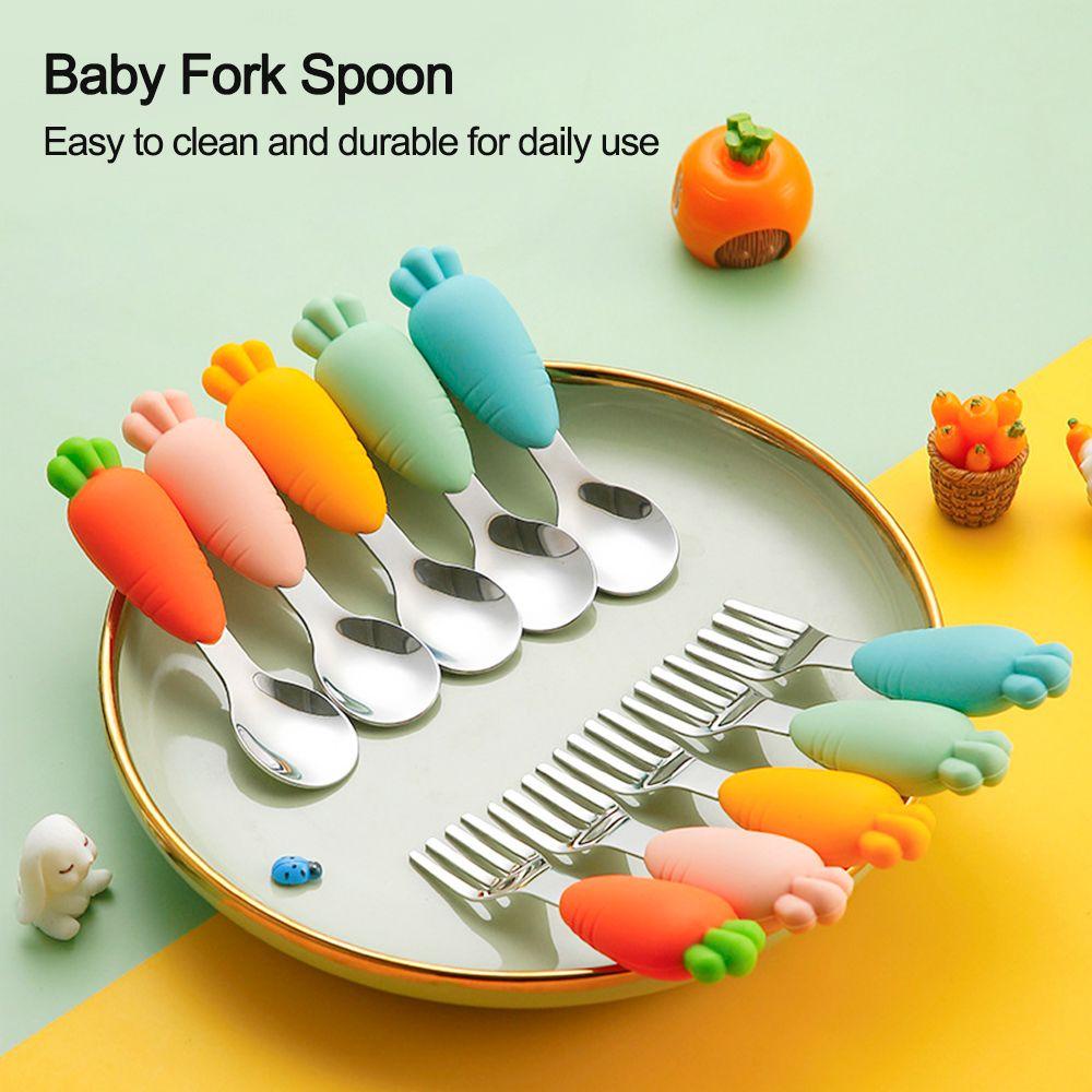 Preva Children Utensil Reusable Carrot Shape Baby Food Feeding Alat Makan Anak