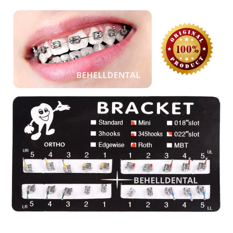 BRACKET BEHEL FANCY AMPLOP HITAM ROTH 345 HOOK // BEHEL PERAWATAN METAL BEST QUALITY //  Orthodontic Mini // Kawat Gigi Permanen Perawatan MBT - BEHELLDENTAL Braces ortho orthodontics Metalic