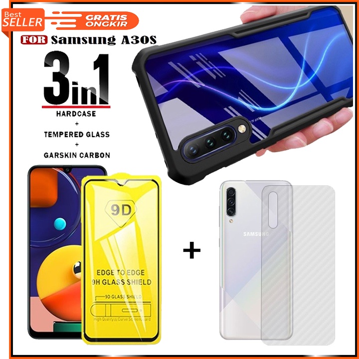 Paket 3 in 1 Oppo A30s Casing Xundd Premium Hard case + Anti Gores Full Layar + Garskin