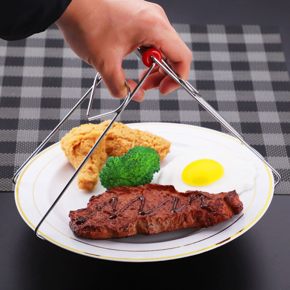 PREVALENT Foldable Plate Gripper Non-slip Holder Anti-Scalding Clip Pot Steamer Lifter Kitchen Tools Anti-Hot Dish Bowl Clamp