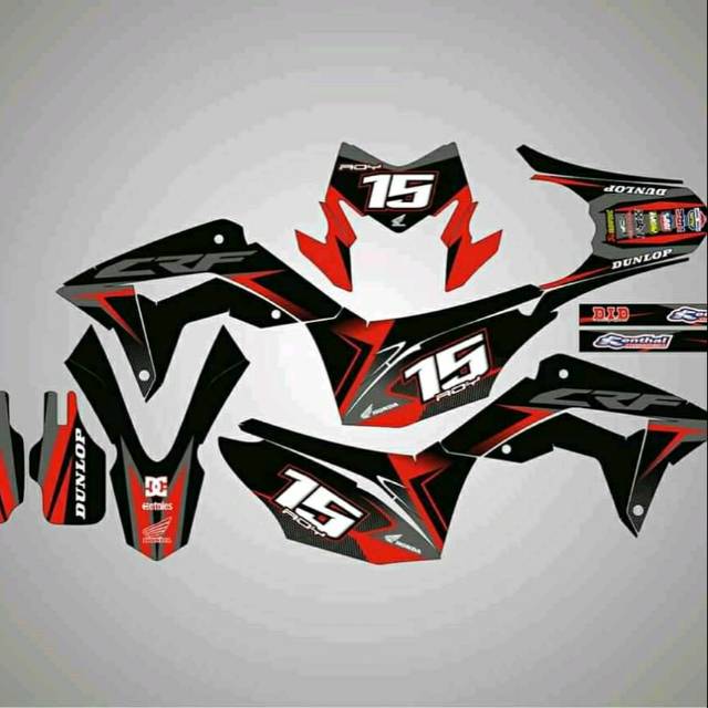 Decal crf 150L hitam merah