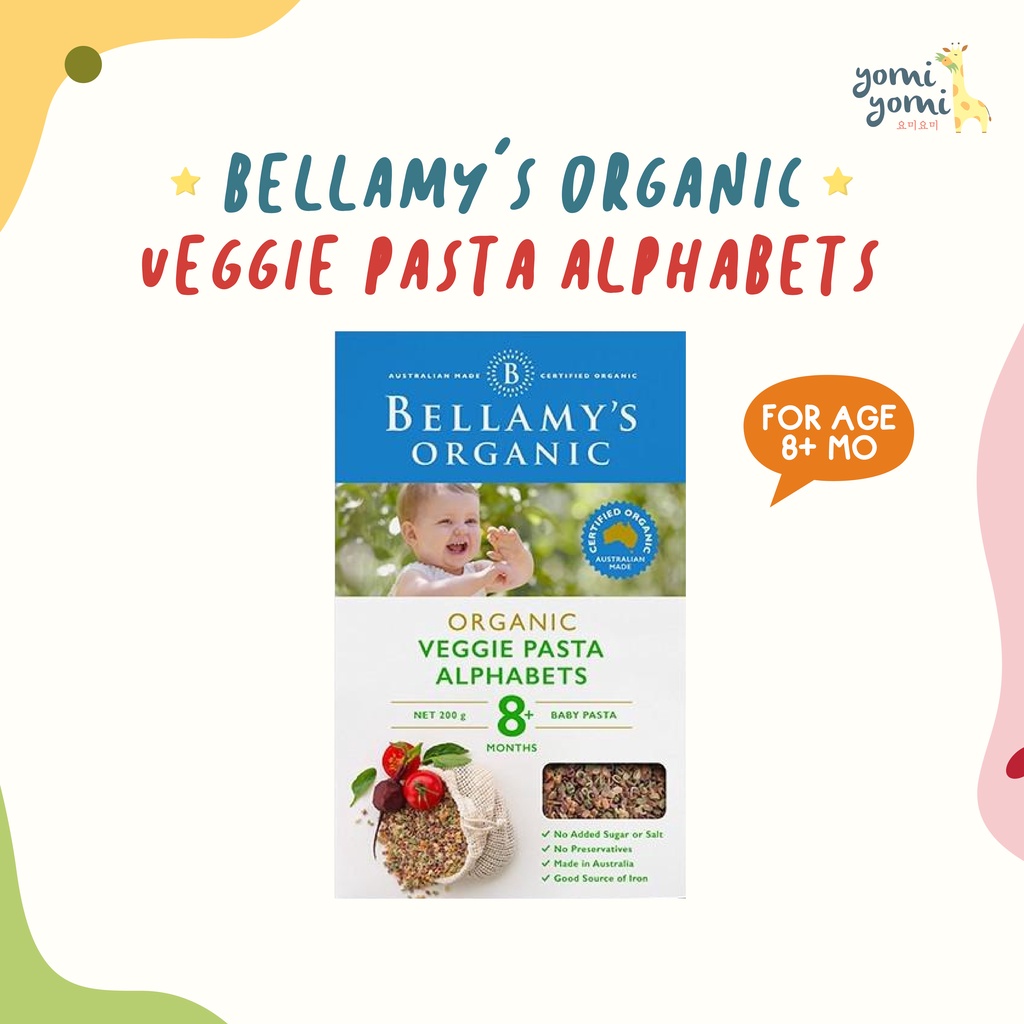 Bellamy's Veggie Pasta Alphabets 8 + month 200 gr - Pasta Bayi 8 Bulan Makanan Bayi Organik