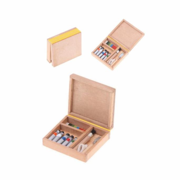 

Open Ds] Miniature Paint Wood Box 1:12 Premium