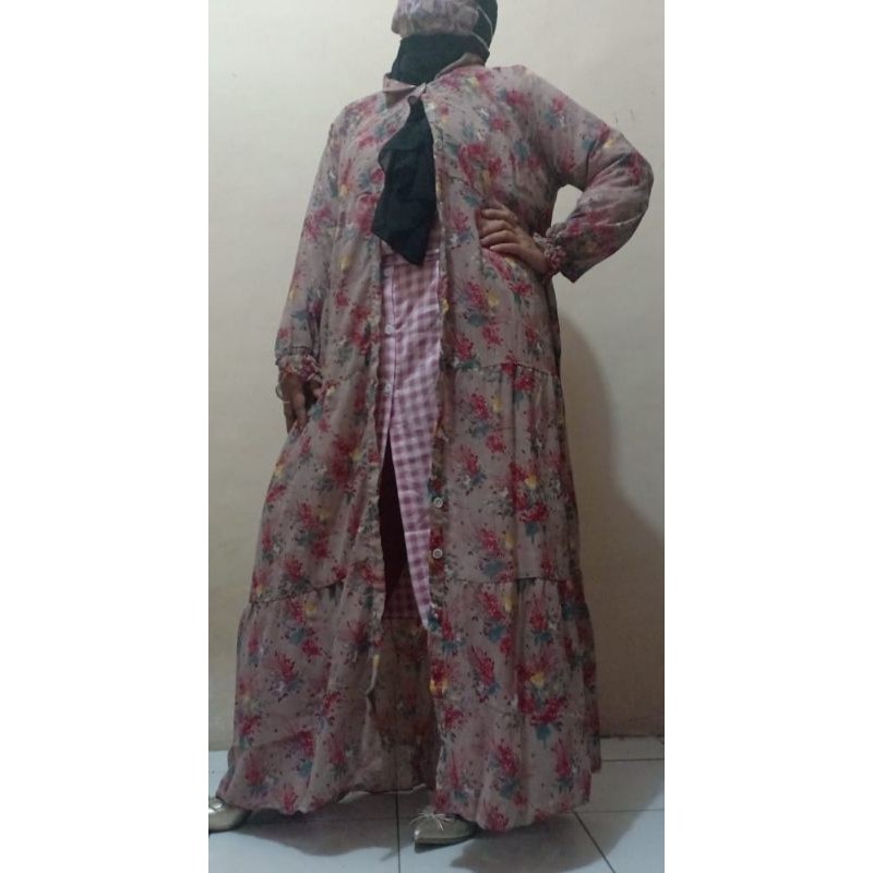 outer/ gamis bunga ceruty