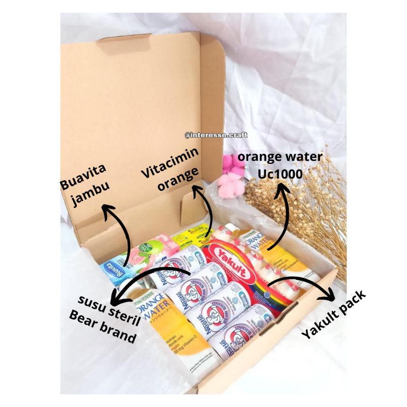 Parcel Hampers box paket Isoman Covid / Healthy kit isi bear brand & vitamin 100% kualitas baik