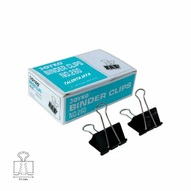 

BINDER CLIP PENJEPIT KERTAS NO 260 JOYKO 12 PCS