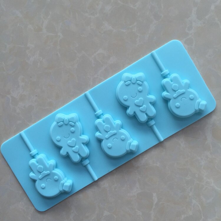 Cetakan silikon coklat permen lolipop karakter boneka lucu