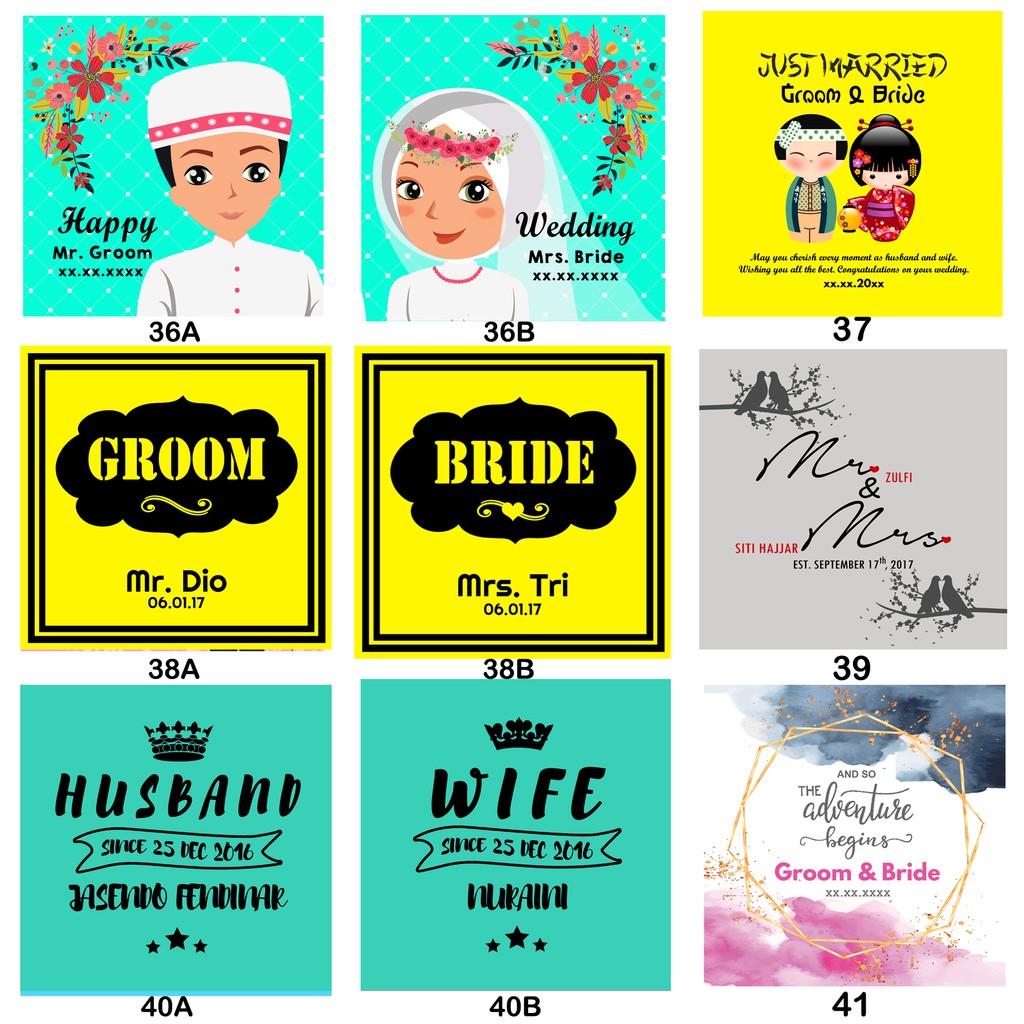 (Custom Nama) Bantal Custom Kado Hadiah Wedding Pernikahan Anniversary Unik Bagus 30x30