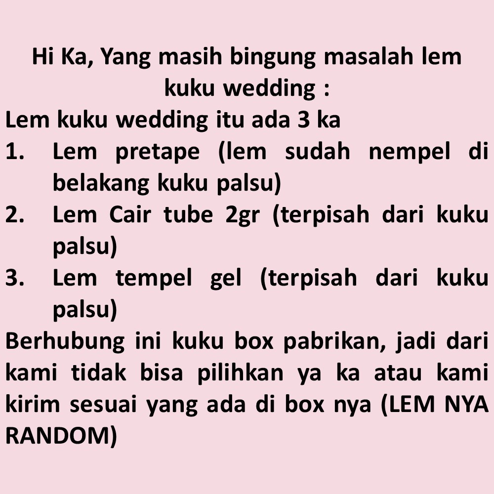 KUKU PALSU FAKE NAILS 3D FOR WEDDING (BOX) AFCOMMERCE PART I