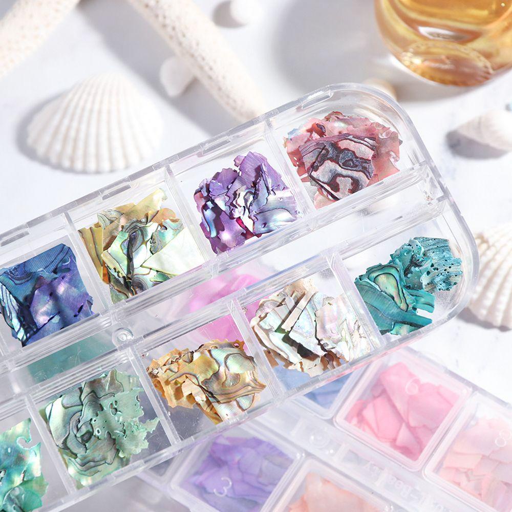 AUGUSTINA Agustina Paku Serpihan Abalone Nails Case Nail Shell Slice Paillette Irregular Flakes Sequin