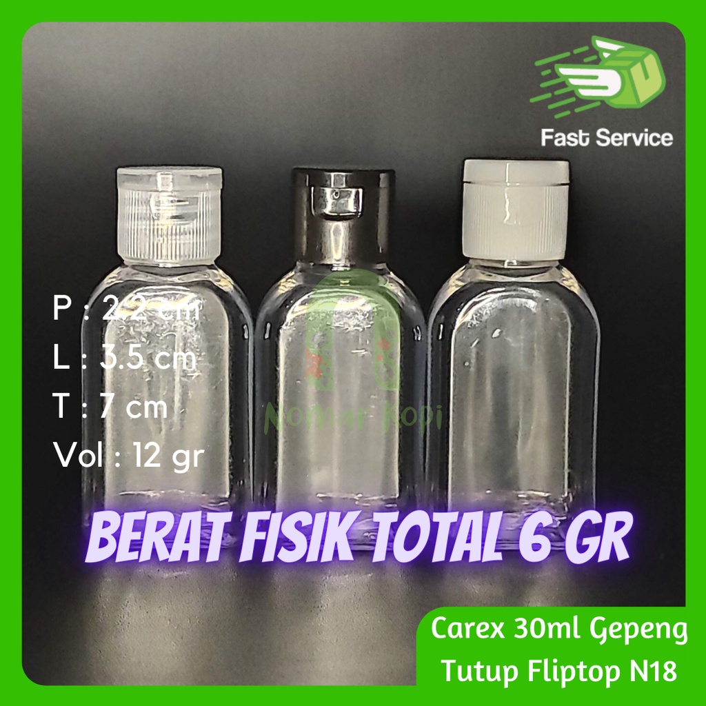Botol 20ml Fliptop BR Botol Tinta Parfum Essential Oil Serum Sanitizer PET Tebal