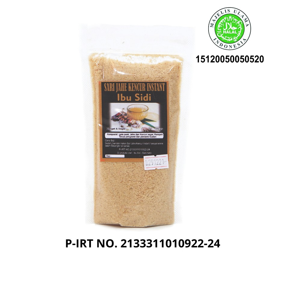 

SARI JAHE KENCUR INSTANT IBU SIDI MINUMAN HERBAL KEMASAN POUCH 125 GRAM