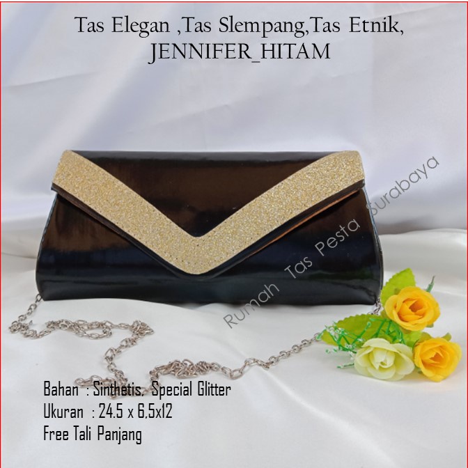 Tas Elegan ,Tas Slempang,Tas Etnik,JENNIFER_HITAM
