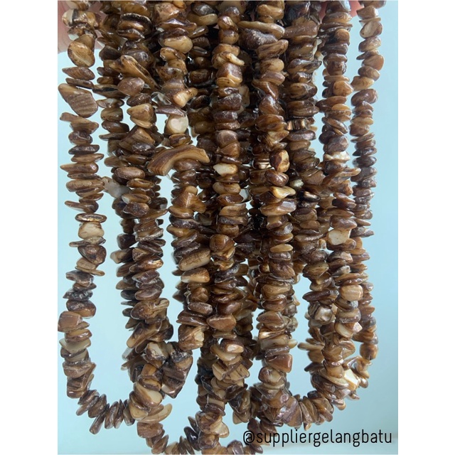 kerikil kerang cokelat 2cm brown bahan batu campuran aksesoris warna