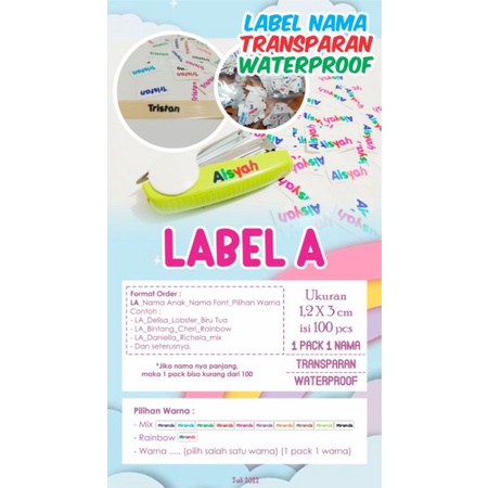 

Stiker Waterproof / Stiker nama / Stiker Label A