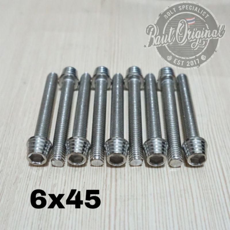 Baut probolt kerucut silver 6x45 drat 10 panjang 4.5cm heng thailand harga satuan