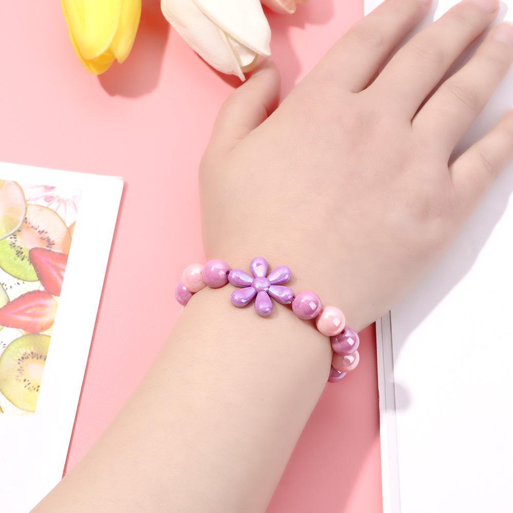 Lily Beaded Bracelet Bunga Gadis Warna-Warni Populer