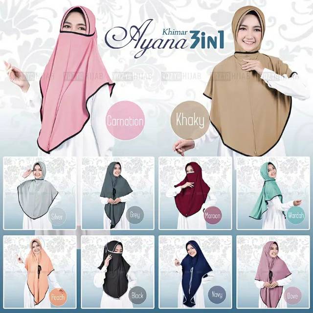 Hijab Dewasa || Bergo 3in1 Ayana || Bergo semi Jumbo || SHARMILLA KHIMAR