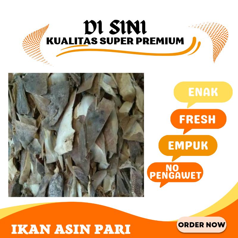 

Ikan Asin Pari Potong 1kg Kualitas Super Premium by Sayuran Segar Garut