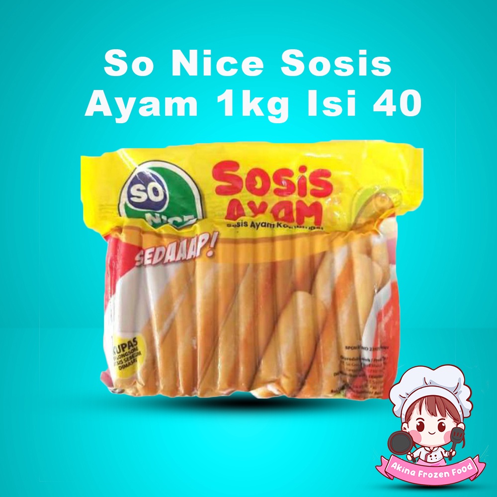 

So Nice Sosis Ayam 1kg Isi 40 Pcs Frozen Food Bogor